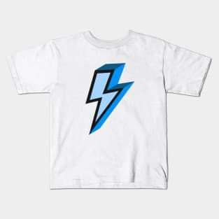 Blue Bold Lightning Bolt Kids T-Shirt